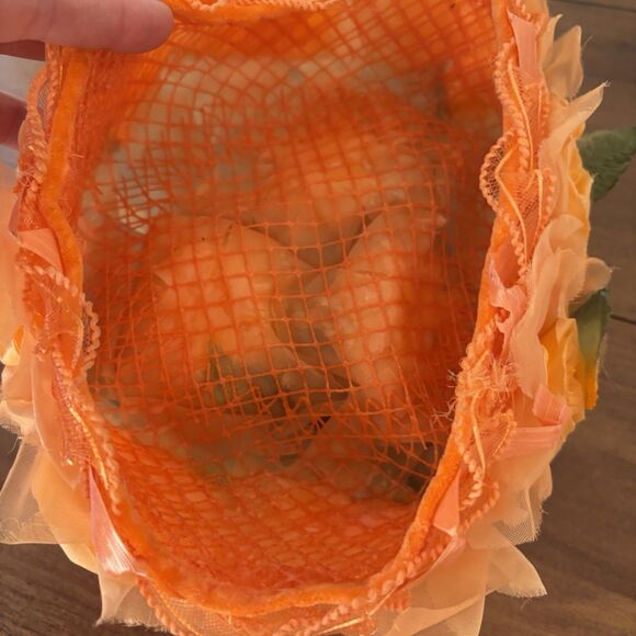 Vintage 1960 Millinary Head Piece Hat Orange Flowers Pill Box Hat Mid Century - Picture 8 of 9